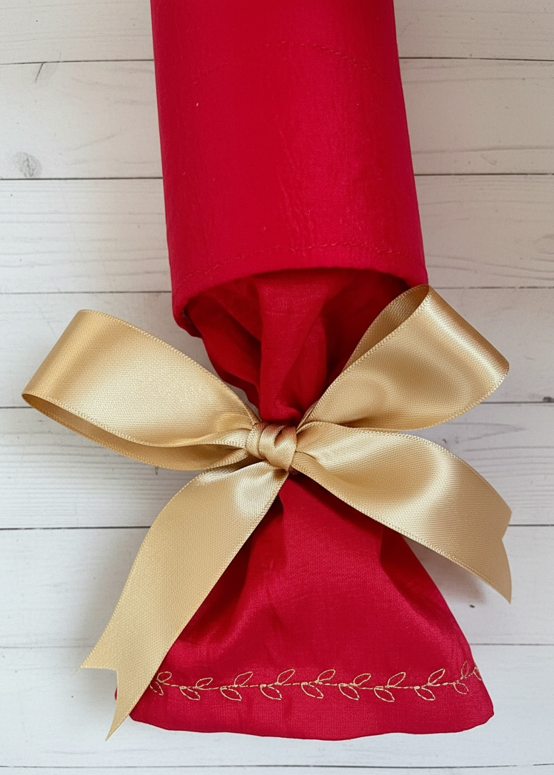 Luxury Christmas Crackers - Ruby Red Embroidered