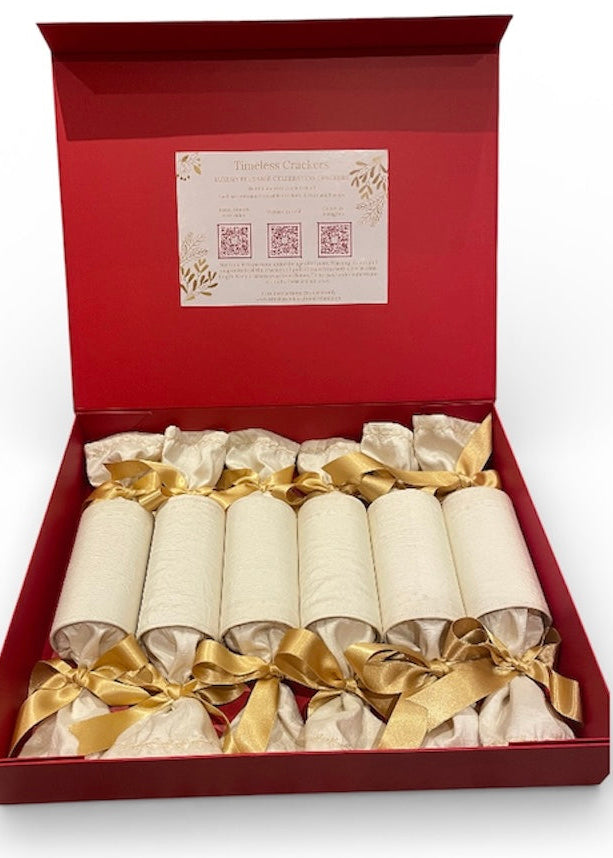 Luxury Christmas Crackers - Champagne Gold Embroidered