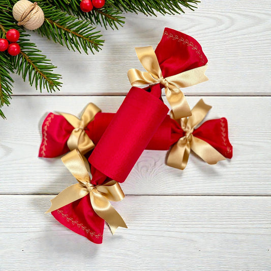 Luxury Christmas Crackers - Ruby Red Embroidered