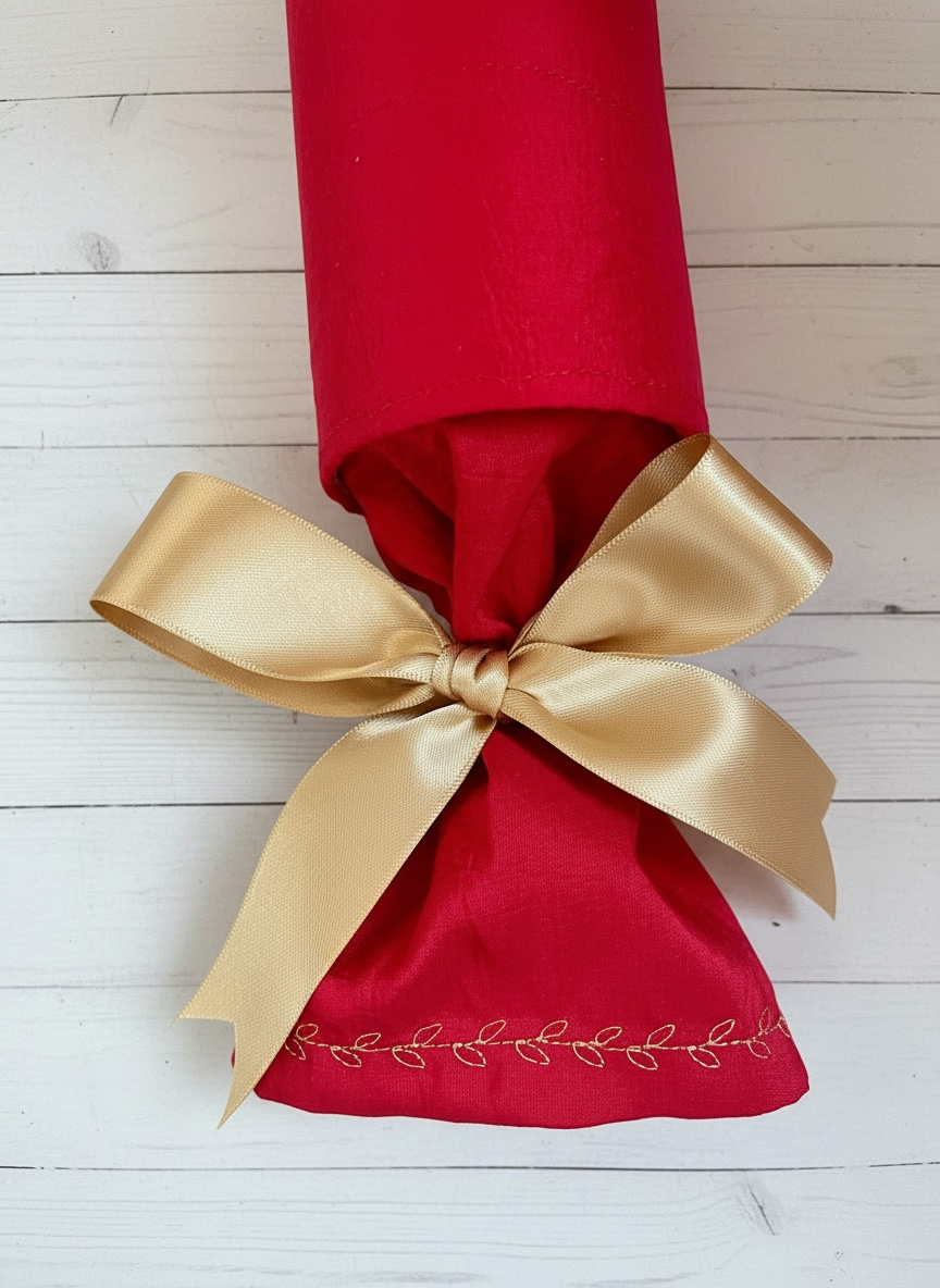 Luxury Christmas Crackers - Ruby Red Embroidered