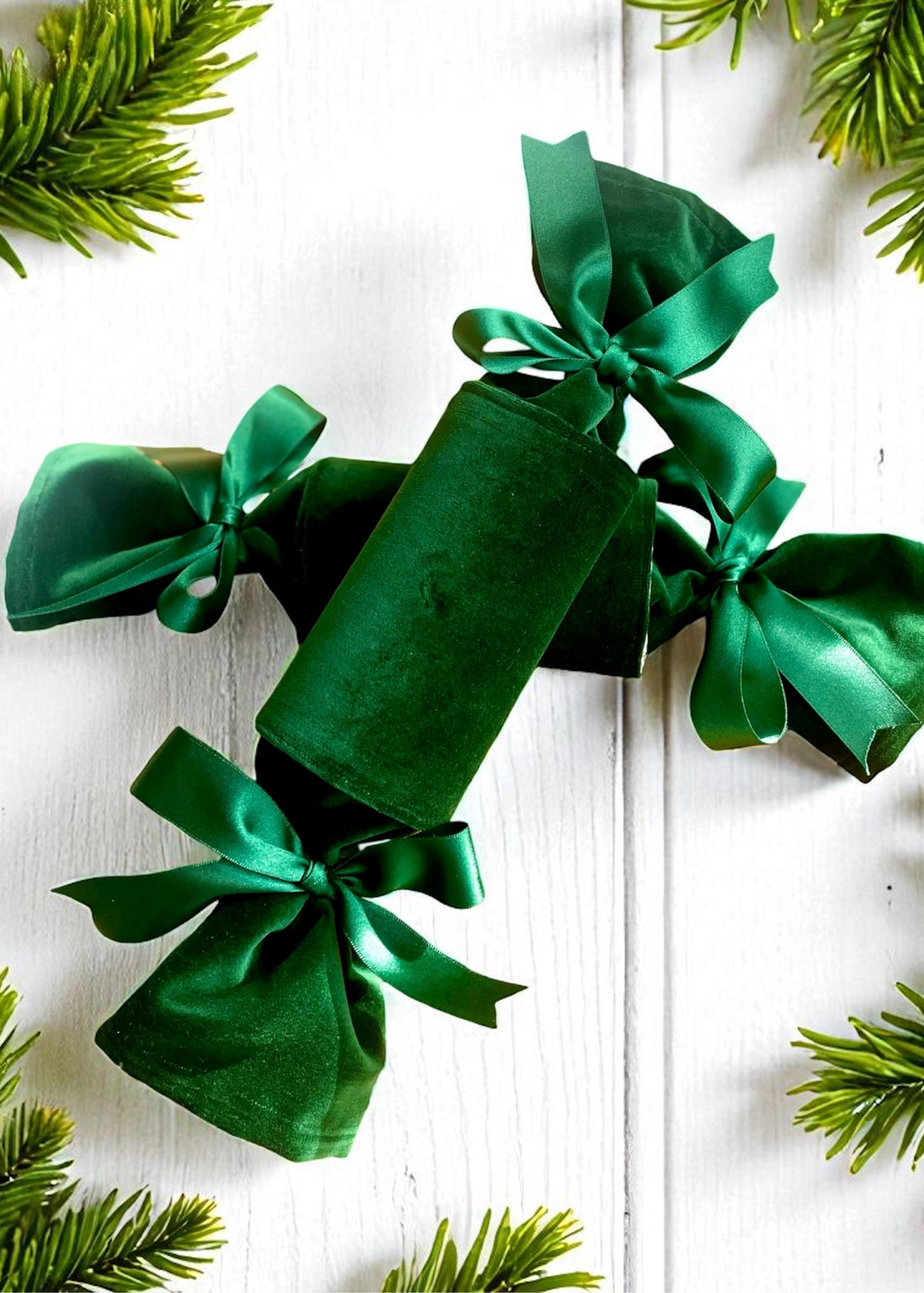 fabric christmas cracker green velvet design