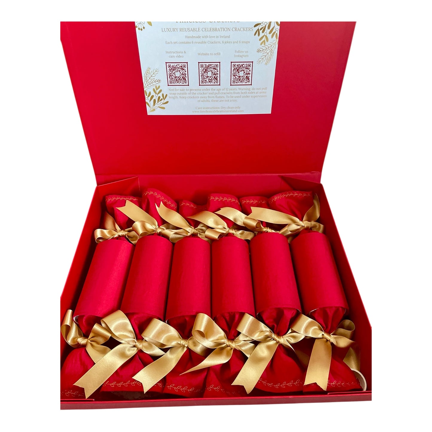 Luxury Christmas Crackers - Ruby Red Embroidered