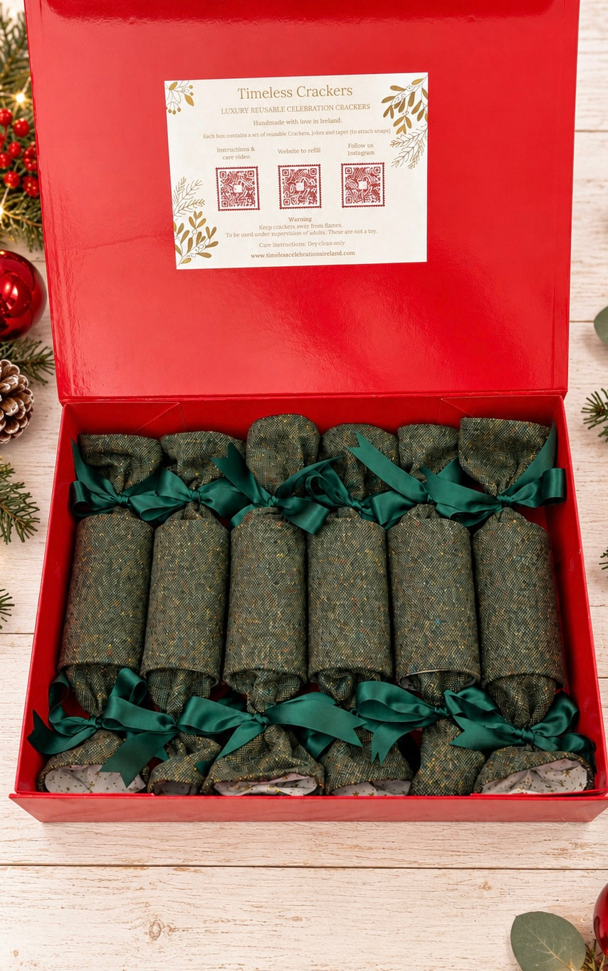Luxury Christmas Crackers - Golden Heritage Donegal Tweed