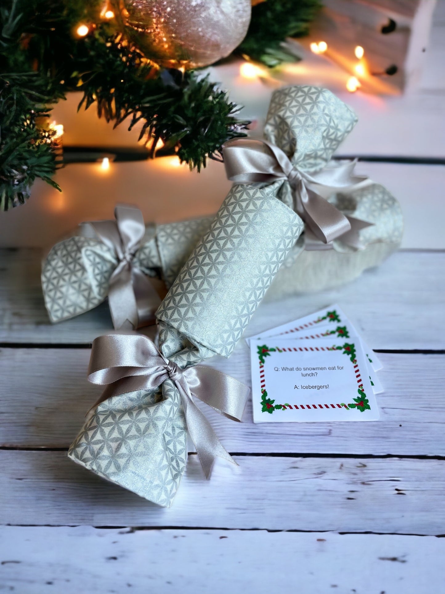 Luxury Christmas Crackers - Silver Shimmer