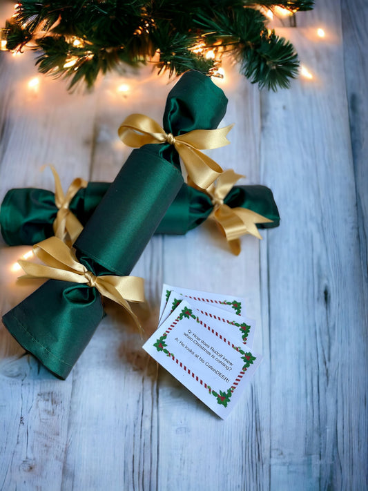 Luxury Christmas Crackers - Emerald Christmas Embroidered